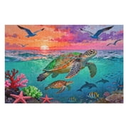 1000 Piece Turtle in Undersea World Puzzle for Sisters  Colorful Marine Life Jigsaw Puzzle, Educational Learning Creative Kit, Large Piece Puzzle for Men and Women, Family Fun Game Night