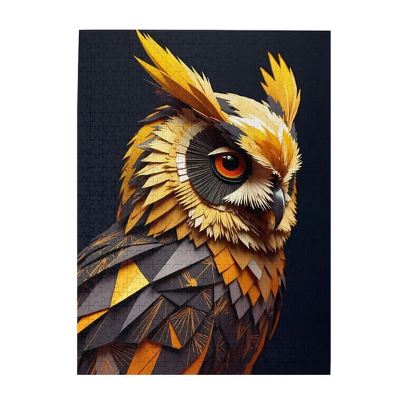 1000 Piece Vibrant Geometric Owl Wooden Jigsaw Puzzle For Adults – Captivating Art, Challenging Brain Teaser, Relaxing Stress Relief, Great Gift & Home Decor