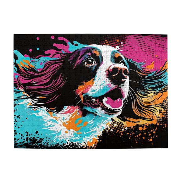 1000 Piece Vibrant Pop Art Dog Jigsaw Puzzle For Adults Challenging & Relaxing Brain Exercise, Wooden Interlocking Pieces, Great Gift Idea & Home Decor For Dog Lovers