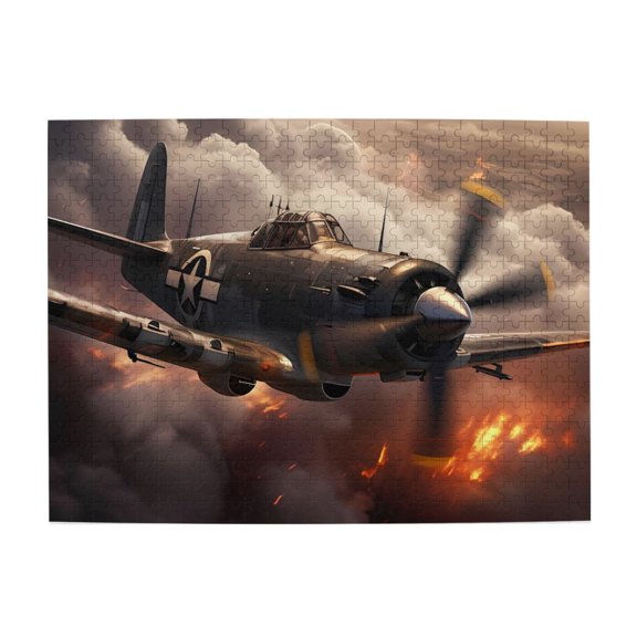 1000 Piece Vintage Military Fighter Plane Jigsaw Puzzle For Adults – Challenging & Relaxing Brain Game, Dramatic Combat Art, Wooden Home Decor, Unique Gift Idea