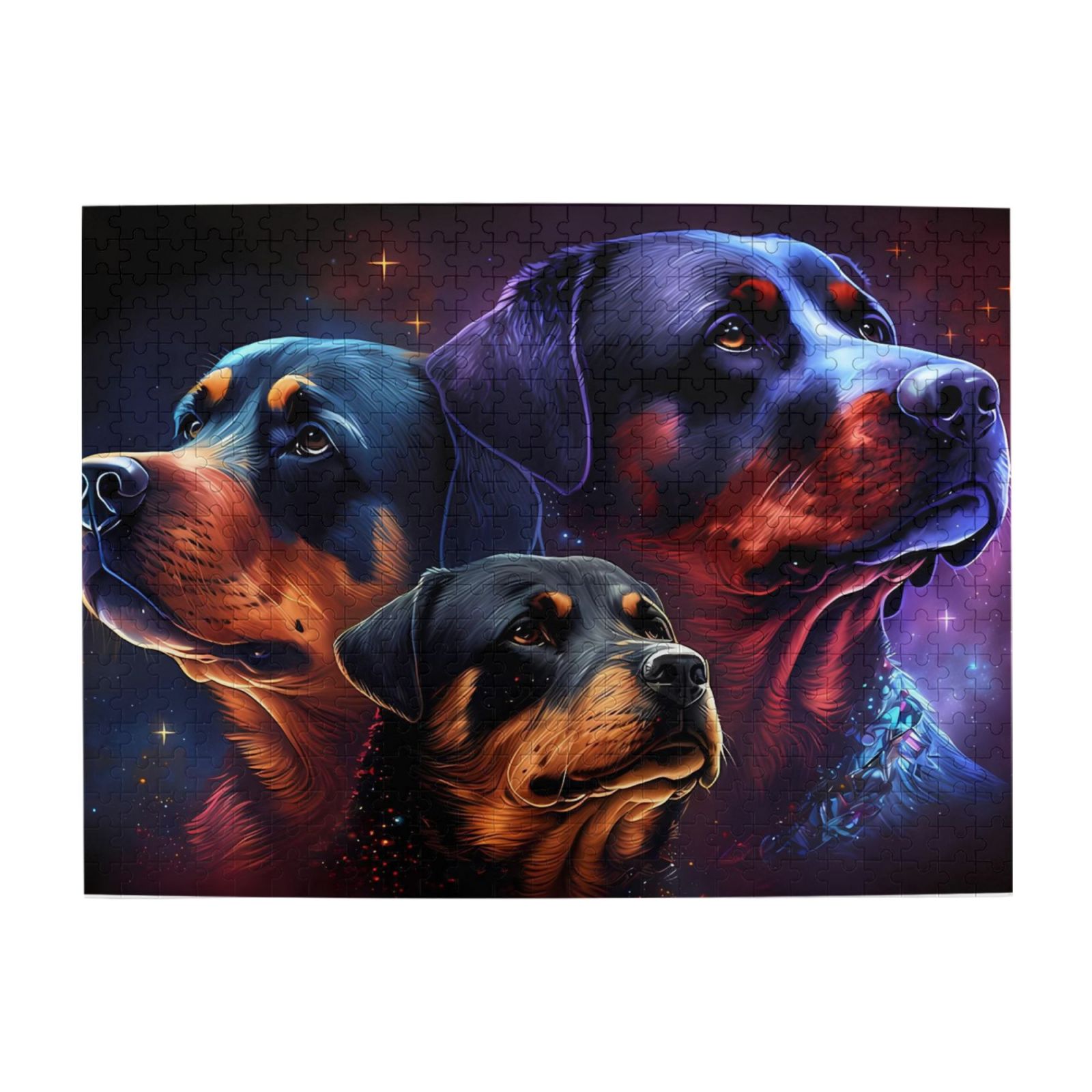 1000 Piece Vivid Rottweiler Dogs Jigsaw Puzzle For Adults – Artistic ...