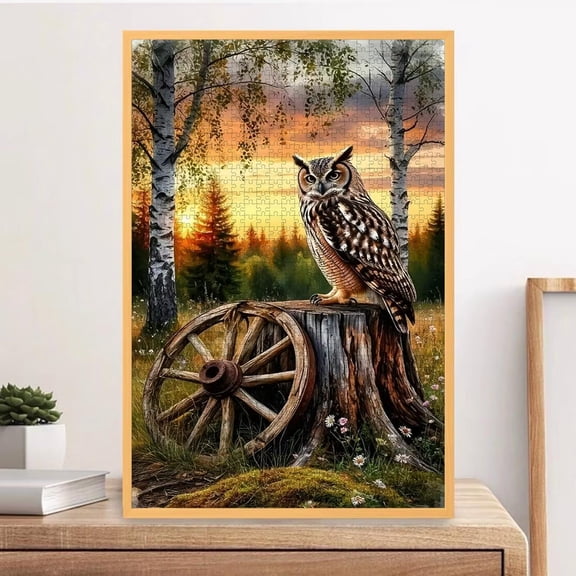 1000 Piece Wise Owl Puzzle, High Quality - Stress Relief Fun Family Game, Large Challenging Puzzle, Durable Portable Box, Perfect Handmade Home Office Wall Decoration Gift