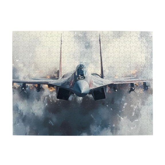 1000 Piece Wooden Fighter Jet Jigsaw Puzzle For Adults – Vibrant Military Aircraft Artwork, Challenging, Relaxing Brain Exercise, Great Gift & Home Decor