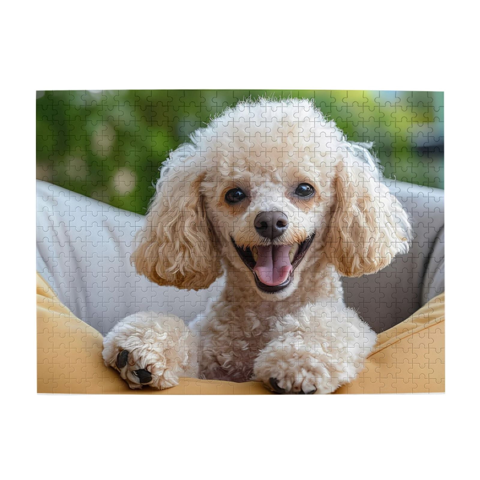 1000-Piece Wooden Jigsaw Puzzle for Adults - Happy Poodle Open Mouth ...