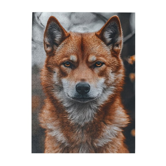 1000-Piece Wooden Jigsaw Puzzle for Adults - Red Wild Dog Orange Eyes Portrait , Fun & Relaxing Family Game, No-Dust Interlocking Pieces, Perfect Wall Decor & Holiday Gift