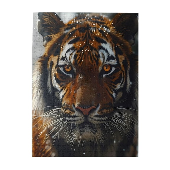 1000-Piece Wooden Jigsaw Puzzle for Adults - Tiger Face Close Up Orange Eyes , Fun & Relaxing Family Game, No-Dust Interlocking Pieces, Perfect Wall Decor & Holiday Gift