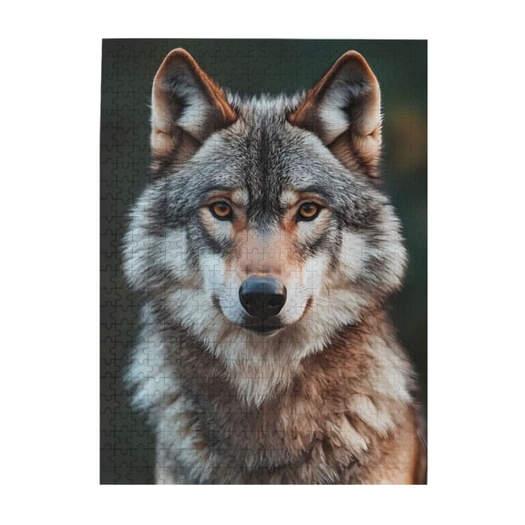 1000-Piece Wooden Jigsaw Puzzle for Adults - Wild North American Gray Wolf , Fun & Relaxing Family Game, No-Dust Interlocking Pieces, Perfect Wall Decor & Holiday Gift