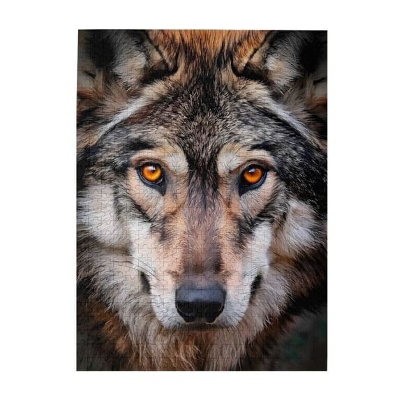 1000-Piece Wooden Jigsaw Puzzle for Adults - Wolf Animal Face Eyes , Fun & Relaxing Family Game, No-Dust Interlocking Pieces, Perfect Wall Decor & Holiday Gift
