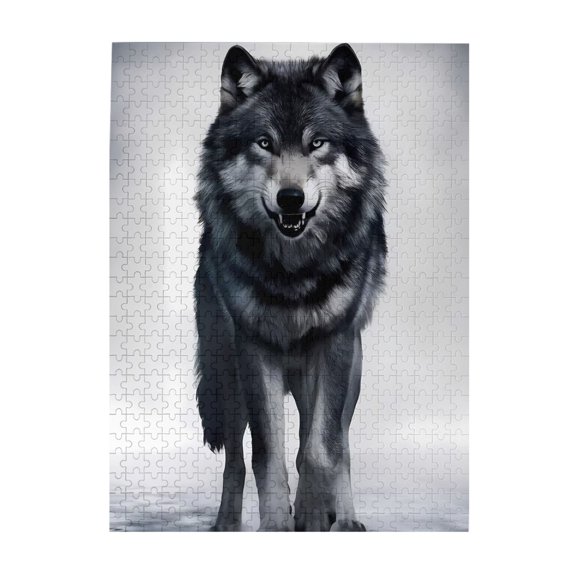 1000-Piece Wooden Jigsaw Puzzle for Adults - Wolf Canine Predator Fangs , Fun & Relaxing Family Game, No-Dust Interlocking Pieces, Perfect Wall Decor & Holiday Gift