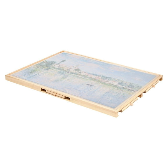 1000 Piece Wooden Jigsaw Puzzle Board with Storage Drawer & Protective Cover - Portable Tabletop Organizer, 29x21 Inches (74x53 cm)