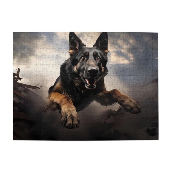 1000-Piece Wooden Jigsaw Puzzle for Adults - Alert Watchdog Airborne Rescue , Interlocking Pieces with Guide Letters, Holiday Gift & Home Decor