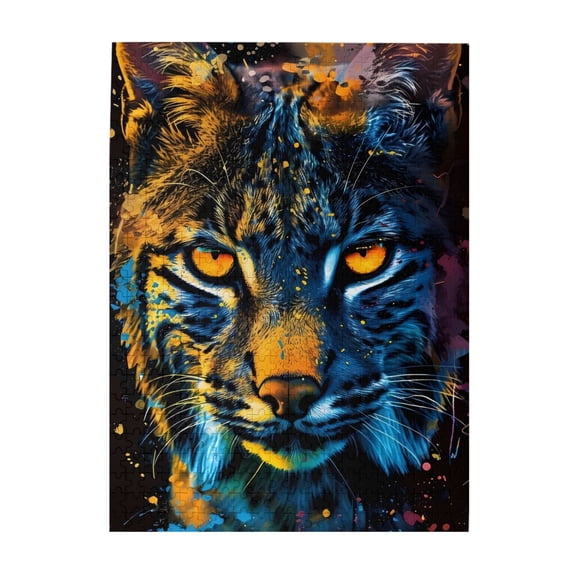 1000-Piece Wooden Jigsaw Puzzle for Adults - Big Cat Feline Face Eyes , Fun & Challenging Brain Teaser, Stylish Home Decor & Unique Gift