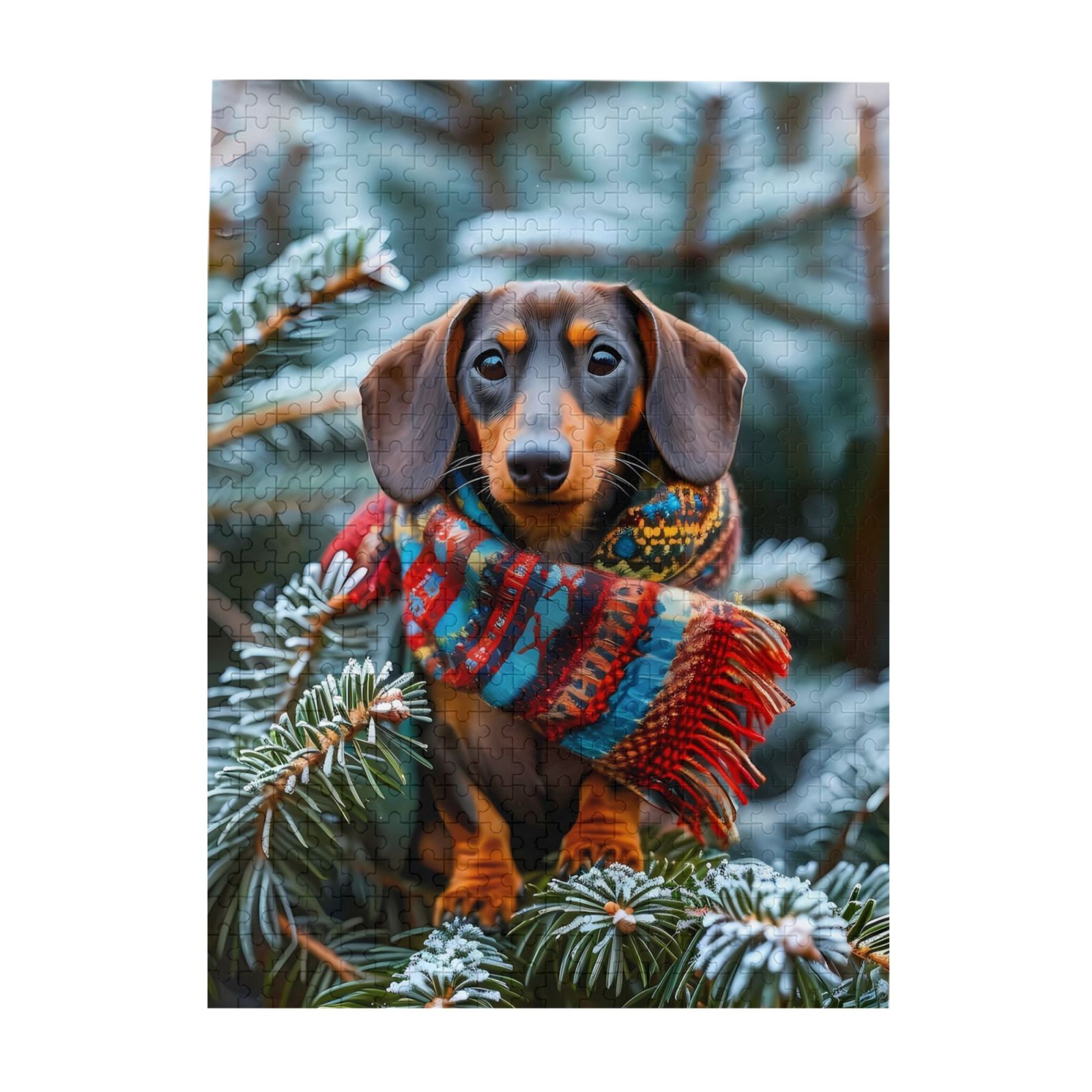 1000-Piece Wooden Jigsaw Puzzle for Adults & Families - Dachshund Scarf ...