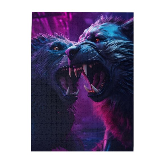 1000-Piece Wooden Jigsaw Puzzle for Adults - Werewolves Confrontation Fight , Fun & Challenging Brain Teaser, Stylish Home Decor & Unique Gift