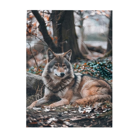 1000-Piece Wooden Jigsaw Puzzle for Adults - Wolf Wildlife Nature Forest , Interlocking Pieces with Guide Letters, Holiday Gift & Home Decor