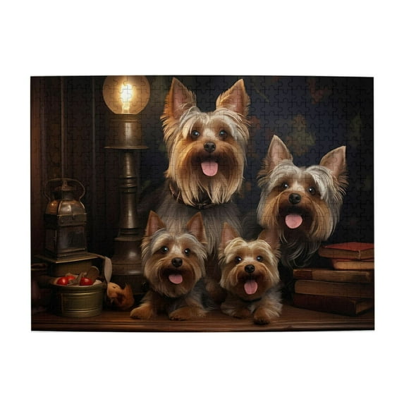 1000 Piece Wooden Jigsaw Puzzle for Adults Yorkie Family Portrait