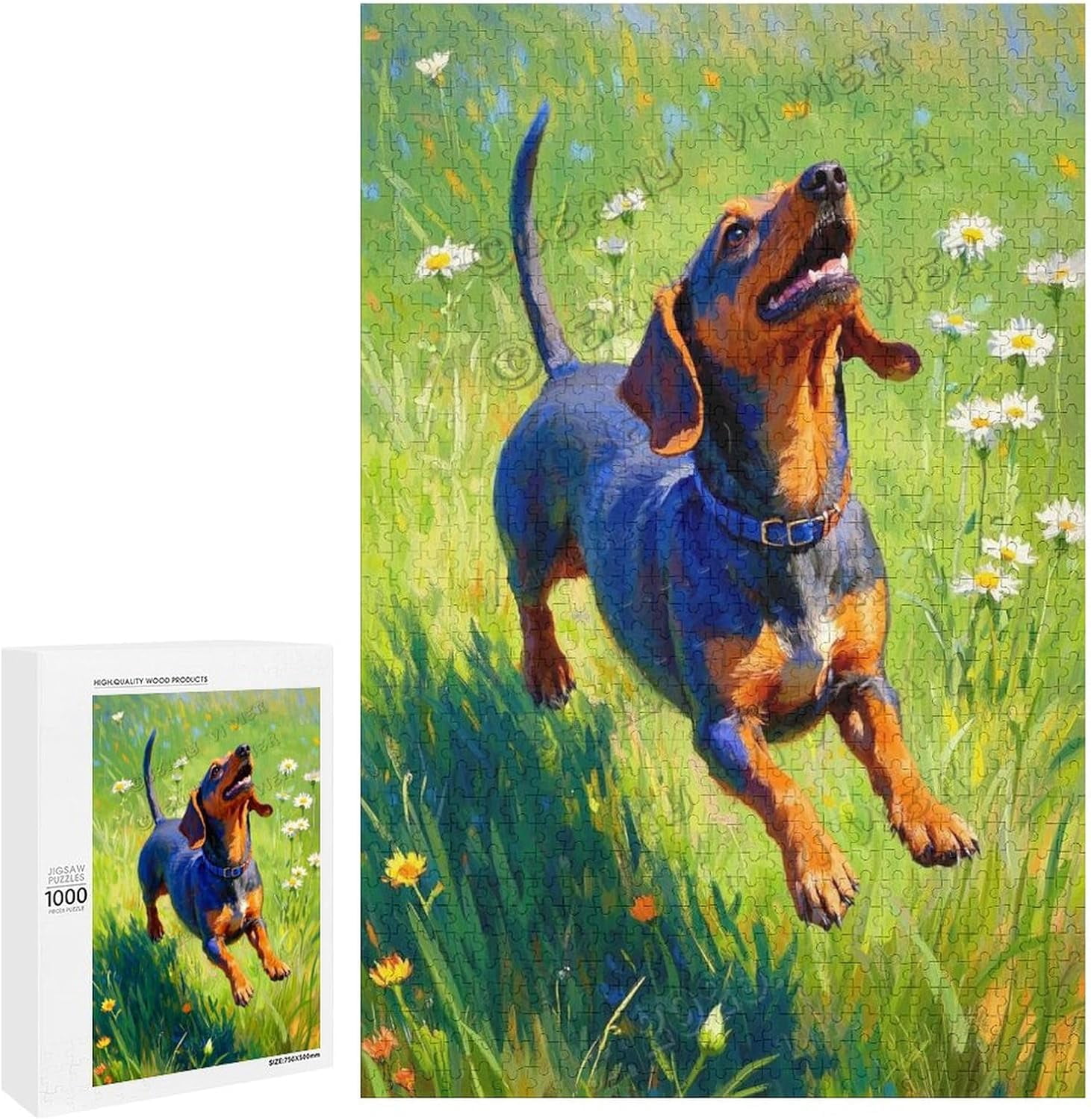 1000 Piece Wooden Jigsaw Puzzle for Adults and Families, Dachshund Dog ...
