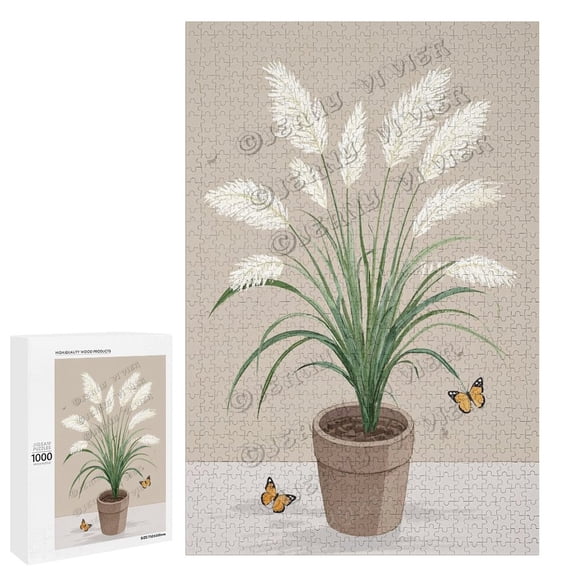 1000 Piece Wooden Puzzle - Reed Grass, Natural Landscape Puzzle, Finished Size 20" x 30"