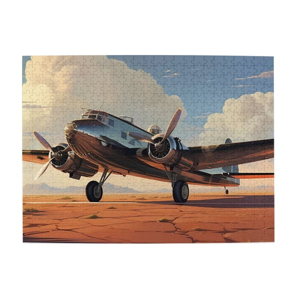 1000 Piece Wooden Vintage Aircraft Puzzle For Adults Challenging & Relaxing Brain Exercise, Captivating Desert Art, Ideal Gift For Aviation Fans & Home Decor