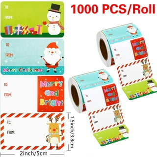 HGYCPP 100pcs Merry Christmas Stickers Writable Name Tags Xmas
