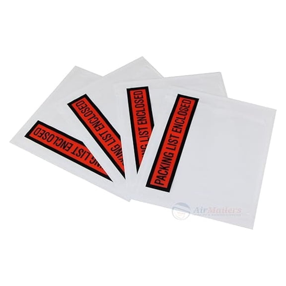 1000 Pieces 4.5x5.5" Clear with"Packing List Enclosed" Printing Pouch Envelope Bag for Invoice Packing Slip