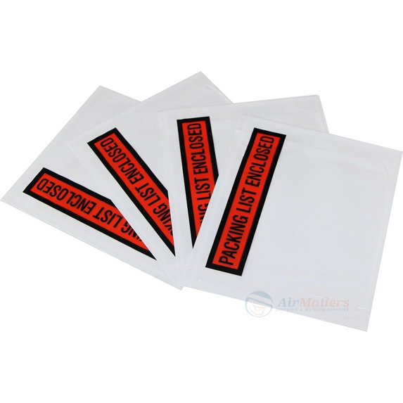 1000 Pieces 4.5x5.5" Clear with"Packing List Enclosed" Printing Pouch ...
