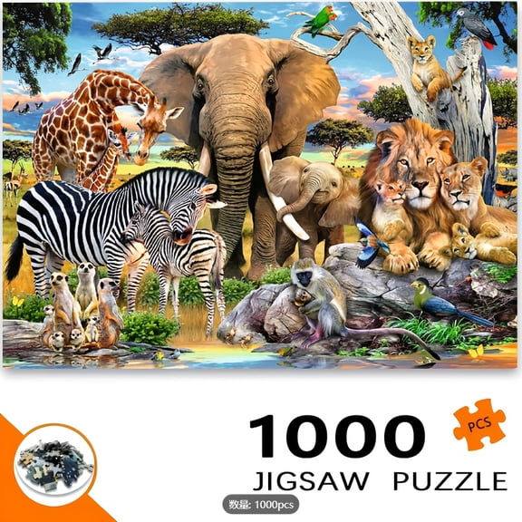 1000 Pieces Animal World Adult Jigsaw Puzzle, High Difficulty Visual Challenge, Complex DIY Artwork, Family Entertainment, Unique Home Decoration Gift, Christmas Surprise, Ideal for Collectors