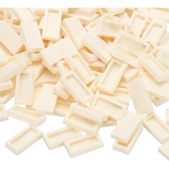 1000 Pieces Building Bricks - Tiles 1x2 Flat Basic Building Blocks Parts Pack,Smooth Plate MOC Accessories Bulk Lots White