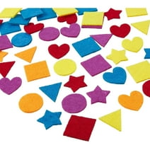 1000 Pieces Felt Shapes for Crafts, Heart, Star, and Geometric Designs, Felt Ornaments for Craft Projects (Assorted Colors)