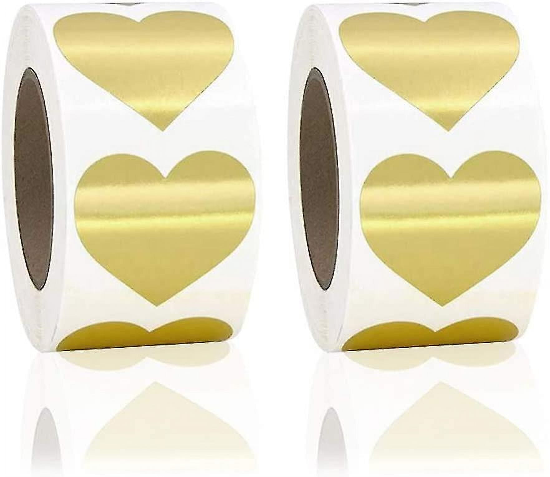 1000 Pieces Gold Heart Stickers For Decorative Stickers Self-adhesive 25 Mm Heart Sticky Lables For Crafts Gift Bag Envelop Present Boxs Scrapbooking