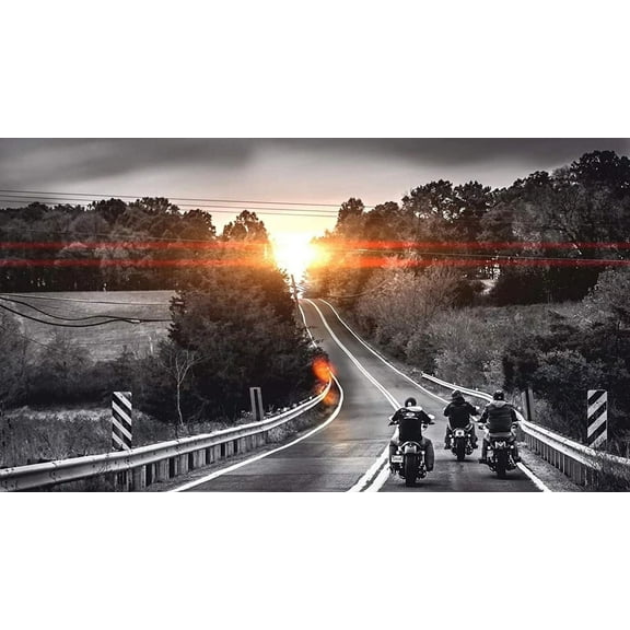 1000 Pieces Jigsaw Puzzle for Adults Sunset Motorcycle Large Puzzle Games Stress Relief Home Decor Brain Teaser Relaxation Activity Mind Stimulating Puzzle Unique Gift for Motorsport Fans