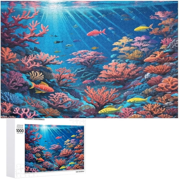 1000 Pieces Jigsaw Puzzles for Adults,30"x20" Large Puzzle Underwater World Decoration for Family Party Holiday Medium Difficulty Fun Family Games Ocean Puzzle