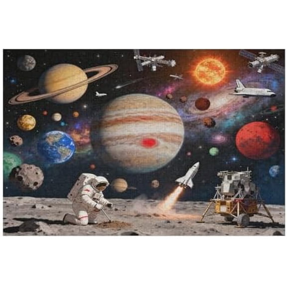 1000 Pieces Jigsaw Puzzles for Adults, Space Traveler Solar System Galaxy, Astronaut Adventure, Challenging Brain for Family Game Night, Fun Activity Puzzle