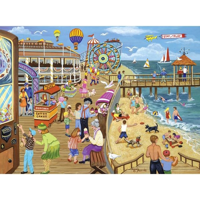 1000 Pieces Jigsaw Puzzles for Adults Ice Cream on The Boardwalk Ocean