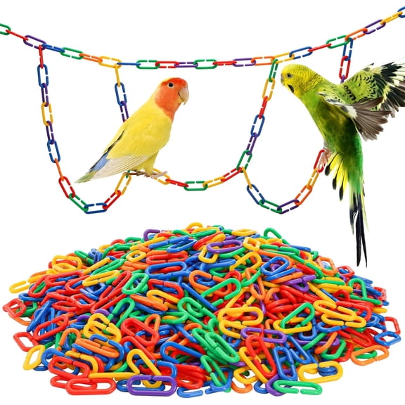 1000 Pieces Plastic C-Clip Hooks Chain Links, Interchangeable Rainbow C-Links Kids Learning Toys for Classroom Preschool, Sugar Glider Swing Climbing Cage Toys for Small Pet Rat Parrot Bird