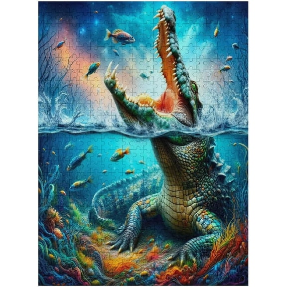 1000 Pieces Puzzle for Adults Crocodile Alligator Jigsaw Puzzle 1000 PieceGlossy, Sturdy Pieces Challenging Family Game Great Gift Idea