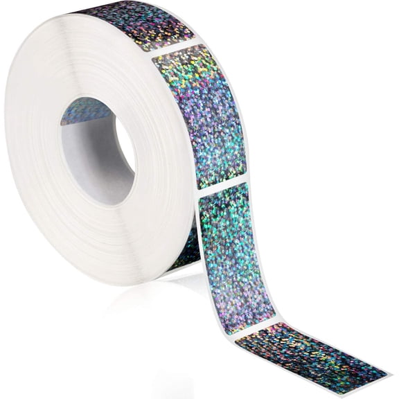 1000 Pieces Scratch Off Sticker Silver Holographic Sticker DIY Make Your Own Ticket Gift 2 x 1 Inch Rectangle Glitter Labels for Office Games