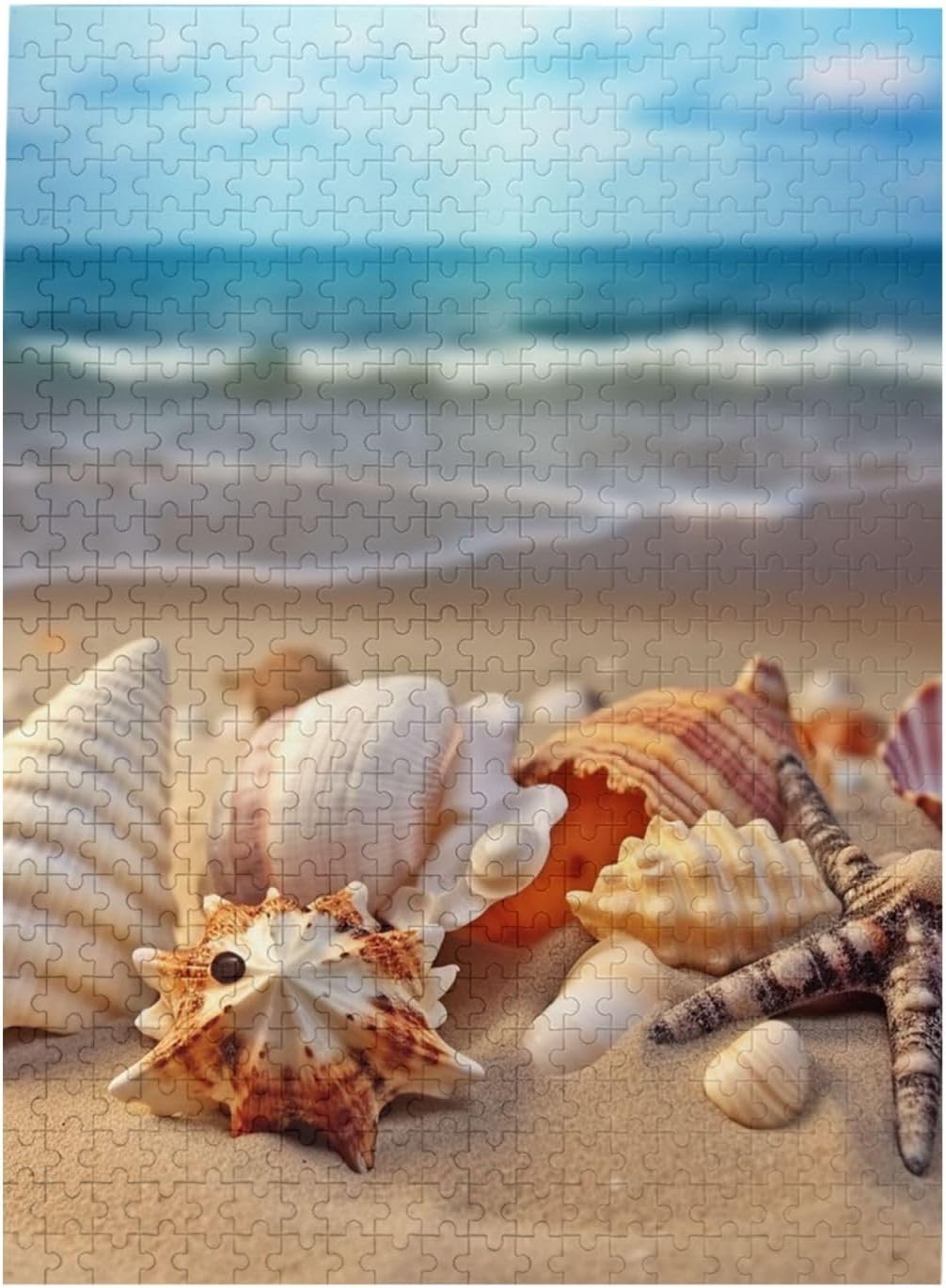 1000 Pieces Seashells on The Sandy Beach Puzzles Wooden Jigsaw Puzzles