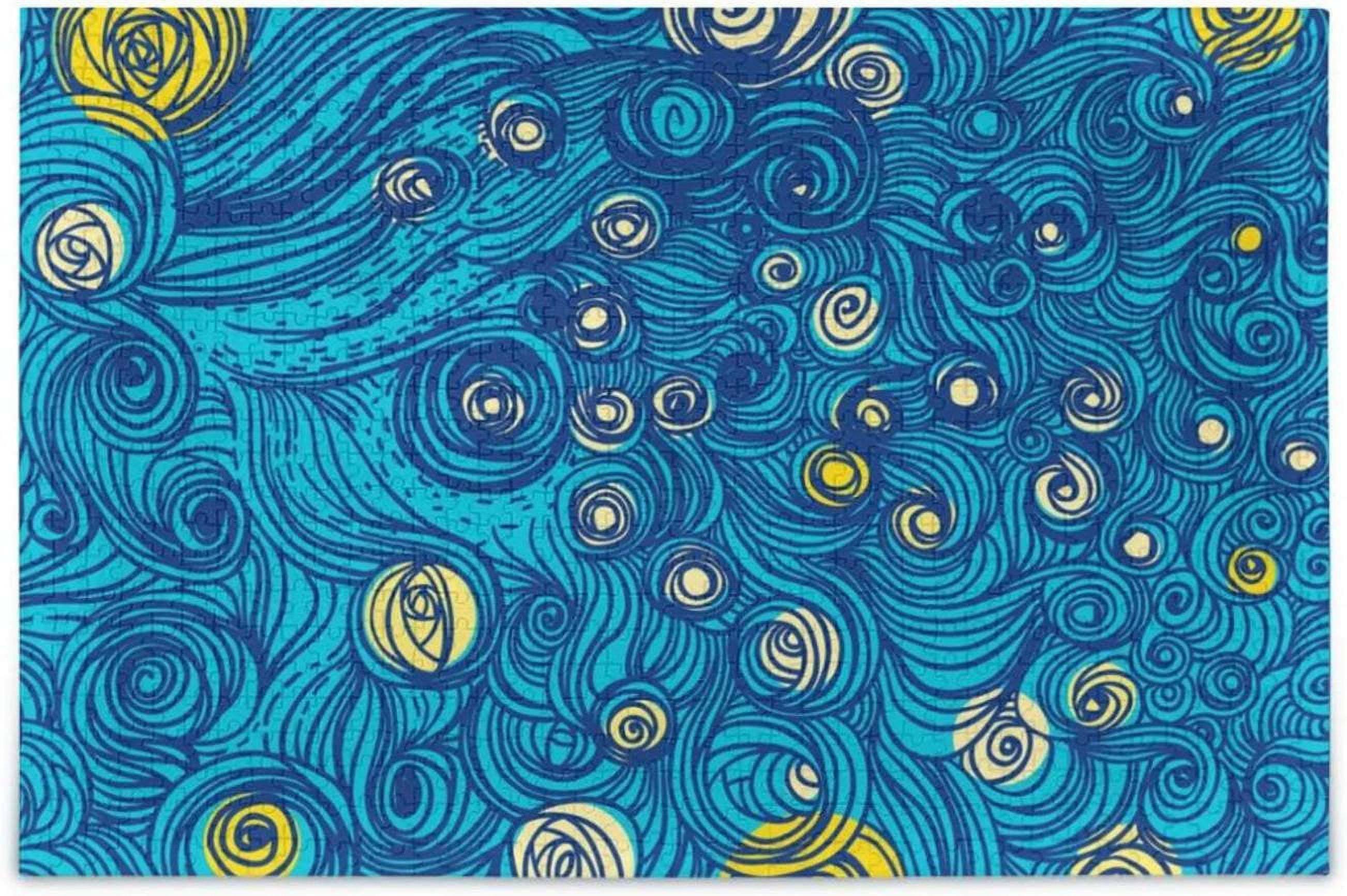 1000 Pieces Wave Abstract Pattern Wooden Jigsaw Puzzles, 29.5