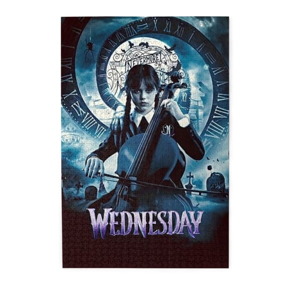 1000 Pieces Wednesday Addams Puzzles Cartoon Wooden Puzzle Large Puzzle Game Artwork Family Decorations Unique Puzzle Gift