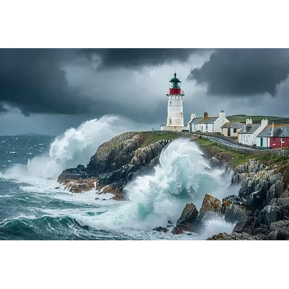 1000 Pieces Wooden Jigsaw Puzzle Fanad Head Lighthouse Portsalon Ireland Stress Relief Brain Teaser Home Decor Unique Gift for Adults Travel Lovers Family Leisure Activity Ideal For Relaxation