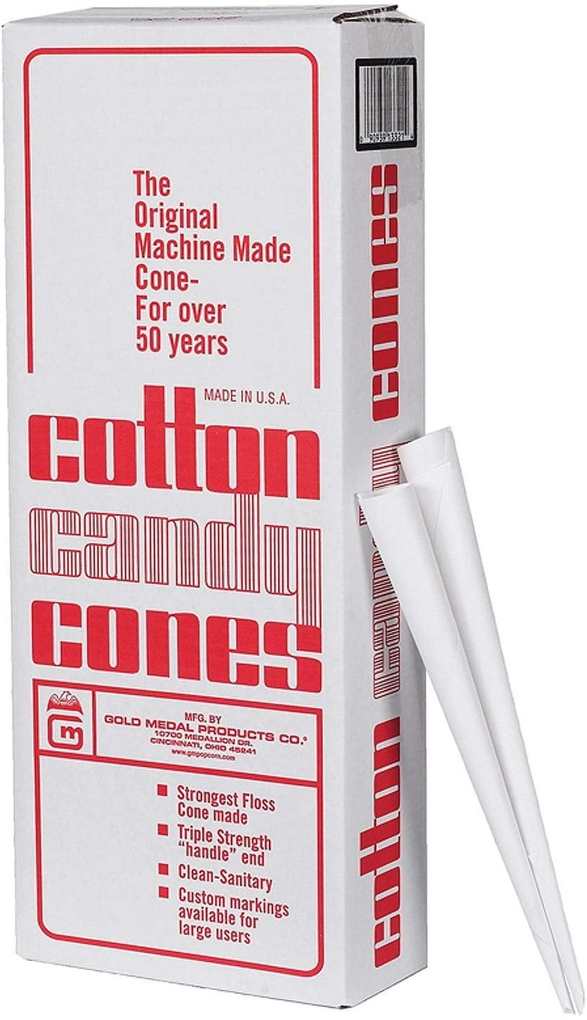 1000 Plain Cotton Candy Cones by Gold Medal
