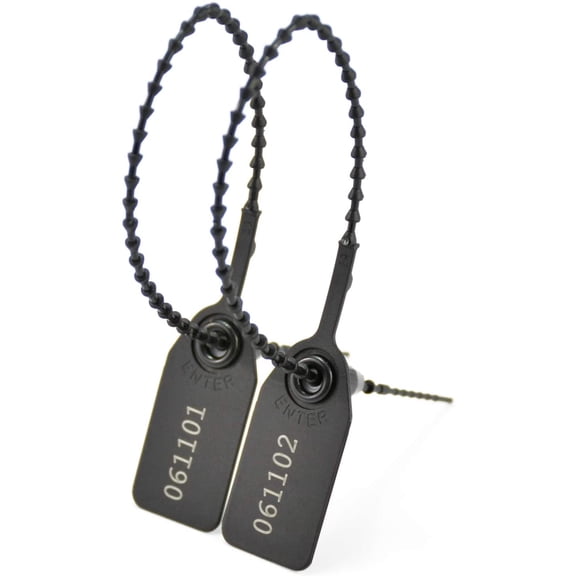 1000 Plastic Security Seals Tamper Evident Tags Self Locking Zip Ties Numbered Pull Tight Signage 250mm for Fire Extinguisher Truck (Black)$$Electronics Accessories