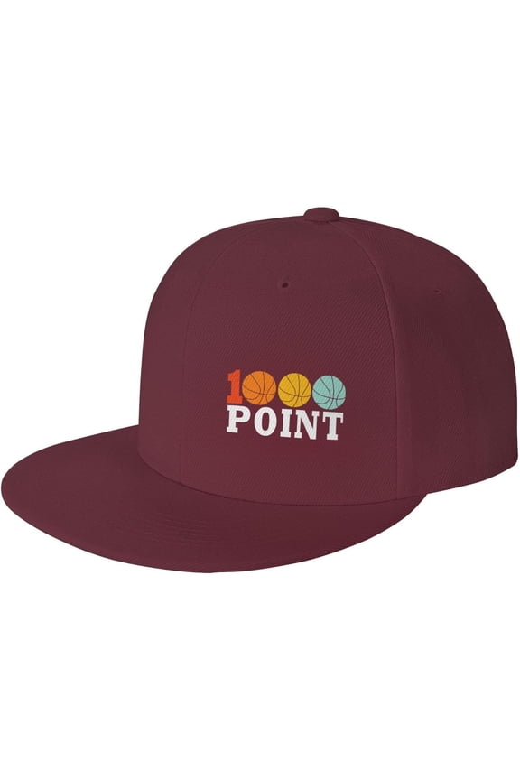 1000 Point Basketball Hat Snapback Baseball Cap Funny Flat Brim Visor Hats for Men Women