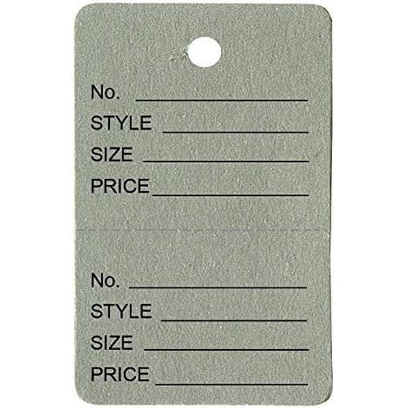 1000 Qty Unstrung Colored Price Tags w/Perforated Stub