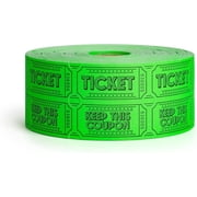 1000 Raffle Tickets Double Roll | Tickets for Events, Drinks, 50/50, Carnival, Classroom (Fluorescent Green)