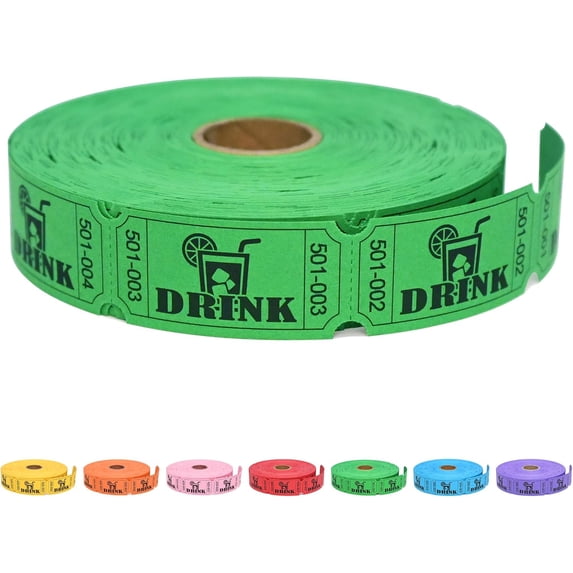 B Roll Types 1000 Raffle Tickets Rolls, Drink Tickets Single Roll - Walmart.com
