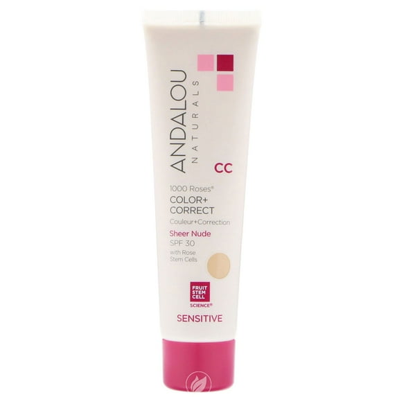 1000 Roses Cc Color + Correct Sheer Nude Spf 30 2 Oz by Andalou Naturals, Pack of 2