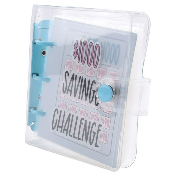 1000 Savings Challenge Binder with Envelopes, Blue