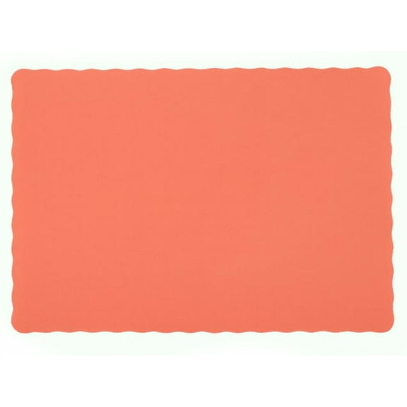 1000 Scalloped Edge Paper Placemats 10" X 14" Dinner Size 26 Colors - Melon